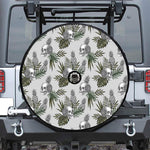 Tropical Pineapple Skull Pattern Print Tire Cover With Camera Hole