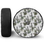 Tropical Pineapple Skull Pattern Print Tire Cover With Camera Hole