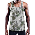 Tropical Pineapple Skull Pattern Print Men's Workout Tank Top