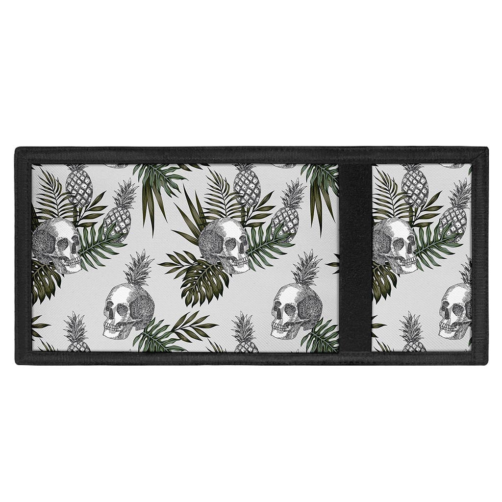 Tropical Pineapple Skull Pattern Print Trifold Wallet