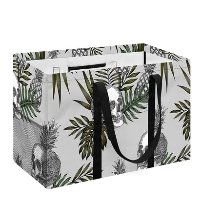 Tropical Pineapple Skull Pattern Print Utility Tote Bag