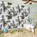 Tropical Pineapple Skull Pattern Print Wall Sticker