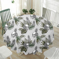 Tropical Pineapple Skull Pattern Print Waterproof Round Tablecloth