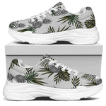 Tropical Pineapple Skull Pattern Print White Chunky Shoes