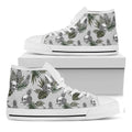 Tropical Pineapple Skull Pattern Print White High Top Sneakers