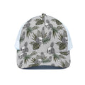 Tropical Pineapple Skull Pattern Print White Mesh Trucker Hat