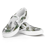 Tropical Pineapple Skull Pattern Print White Slip On Sneakers