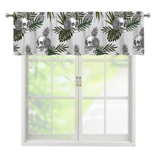 Tropical Pineapple Skull Pattern Print Window Valance