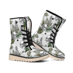 Tropical Pineapple Skull Pattern Print Winter Boots