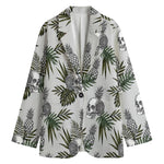 Tropical Pineapple Skull Pattern Print Women's Blazer