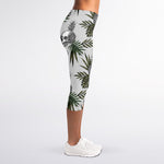 Tropical Pineapple Skull Pattern Print Women's Capri Leggings