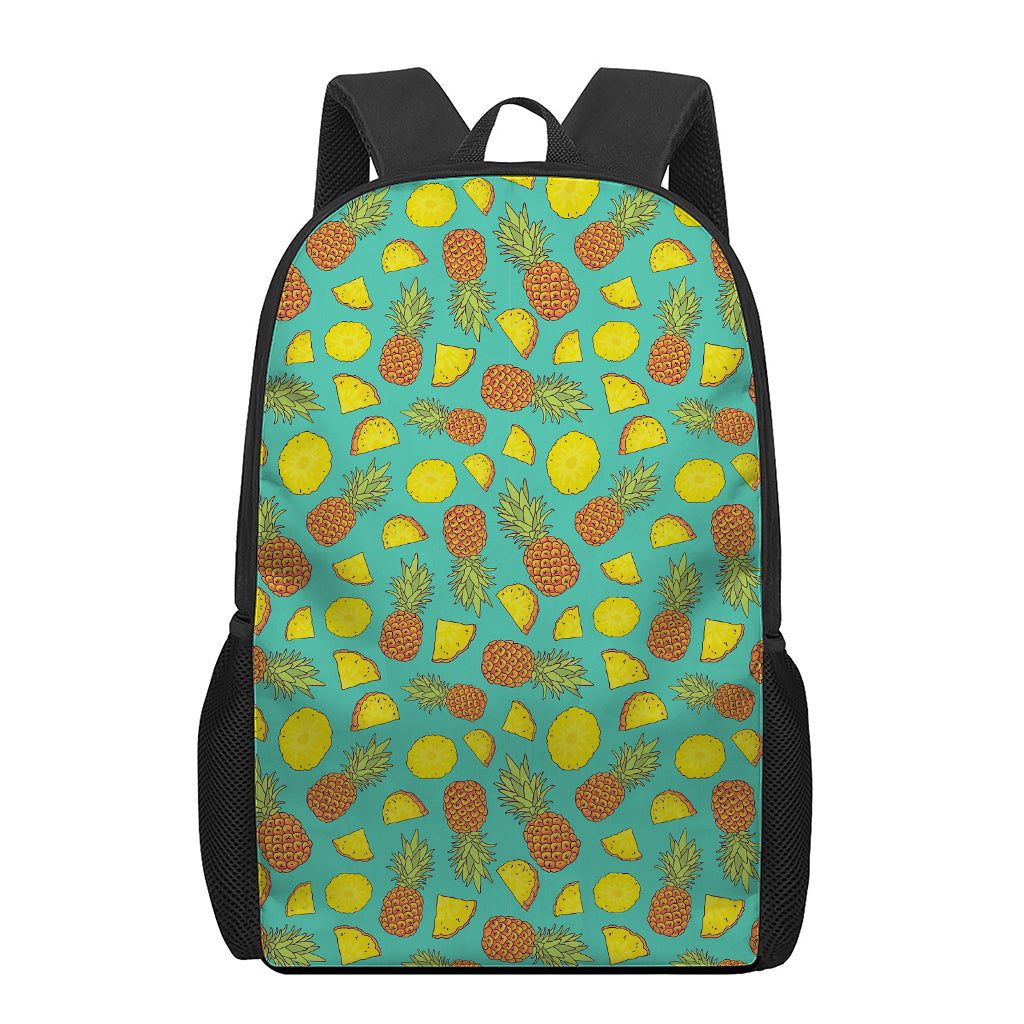 Tropical Pineapples Pattern Print 17 Inch Backpack
