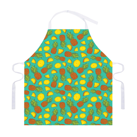 Tropical Pineapples Pattern Print Adjustable Apron