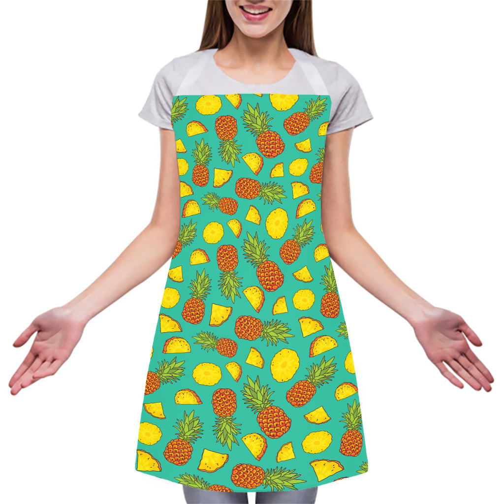 Tropical Pineapples Pattern Print Adjustable Apron