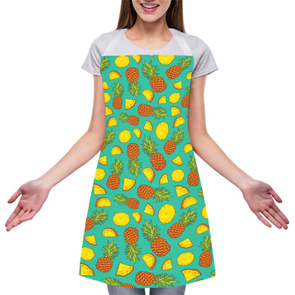 Tropical Pineapples Pattern Print Adjustable Apron
