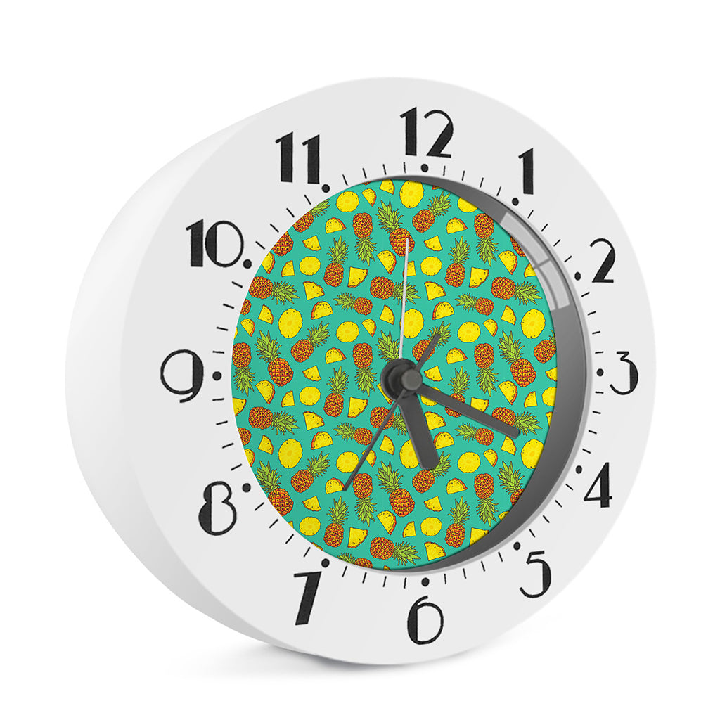 Tropical Pineapples Pattern Print Alarm Clock