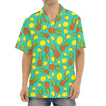 Tropical Pineapples Pattern Print Aloha Shirt