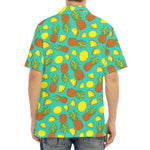 Tropical Pineapples Pattern Print Aloha Shirt
