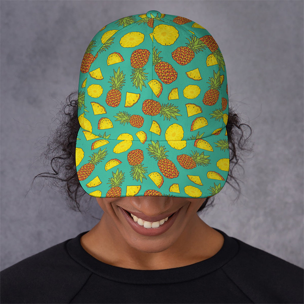 Tropical Pineapples Pattern Print Baseball Cap