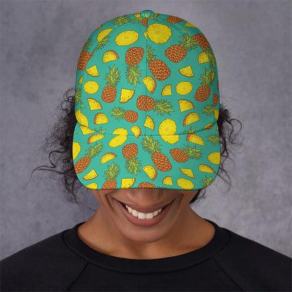 Tropical Pineapples Pattern Print Baseball Cap