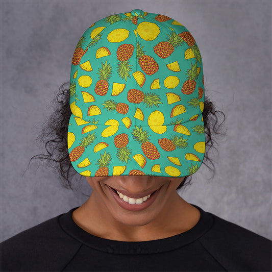 Tropical Pineapples Pattern Print Baseball Cap