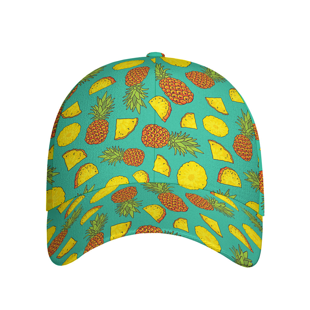 Tropical Pineapples Pattern Print Baseball Cap