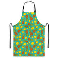 Tropical Pineapples Pattern Print Bib Apron With Pocket