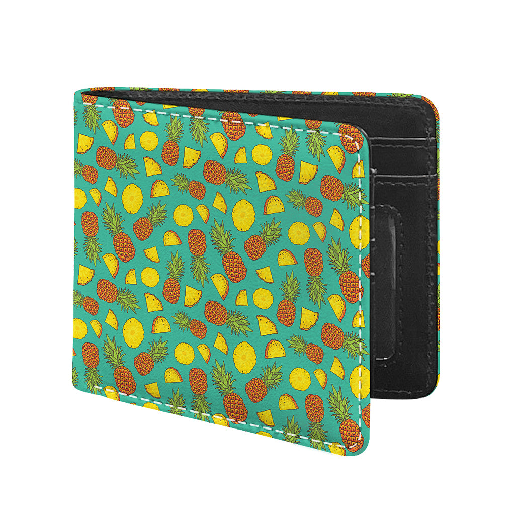 Tropical Pineapples Pattern Print Bifold Wallet
