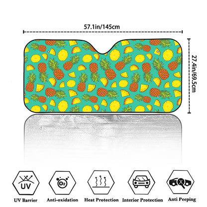 Tropical Pineapples Pattern Print Car Windshield Sun Shade