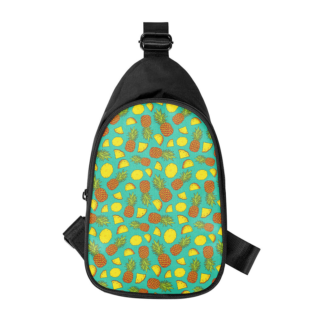 Tropical Pineapples Pattern Print Chest Bag