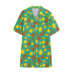Tropical Pineapples Pattern Print Cotton Hawaiian Shirt