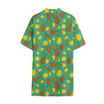 Tropical Pineapples Pattern Print Cotton Hawaiian Shirt