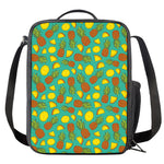 Tropical Pineapples Pattern Print Crossbody Lunch Bag