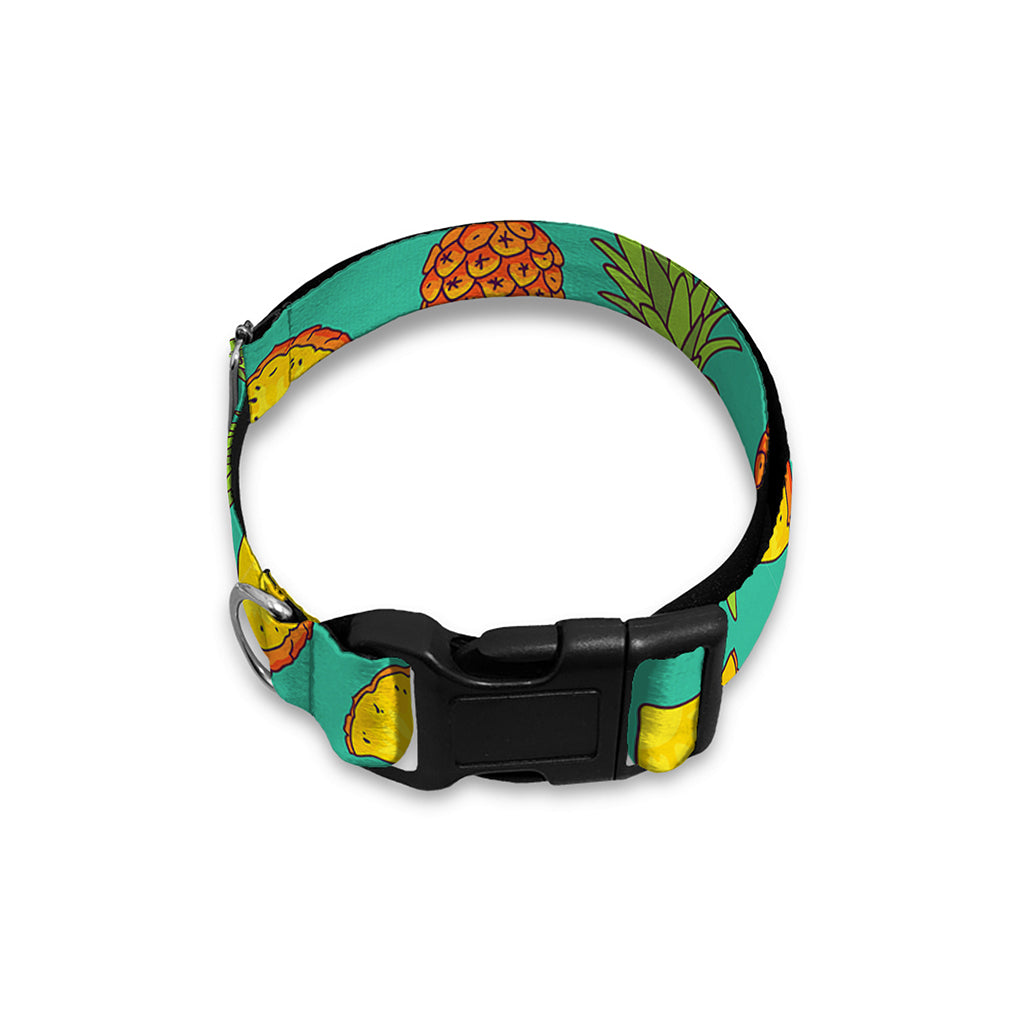 Tropical Pineapples Pattern Print Dog Collar