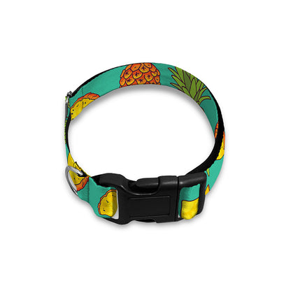 Tropical Pineapples Pattern Print Dog Collar