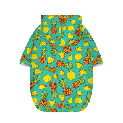 Tropical Pineapples Pattern Print Dog Zip Up Hoodie