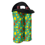 Tropical Pineapples Pattern Print Double Neoprene Wine Tote