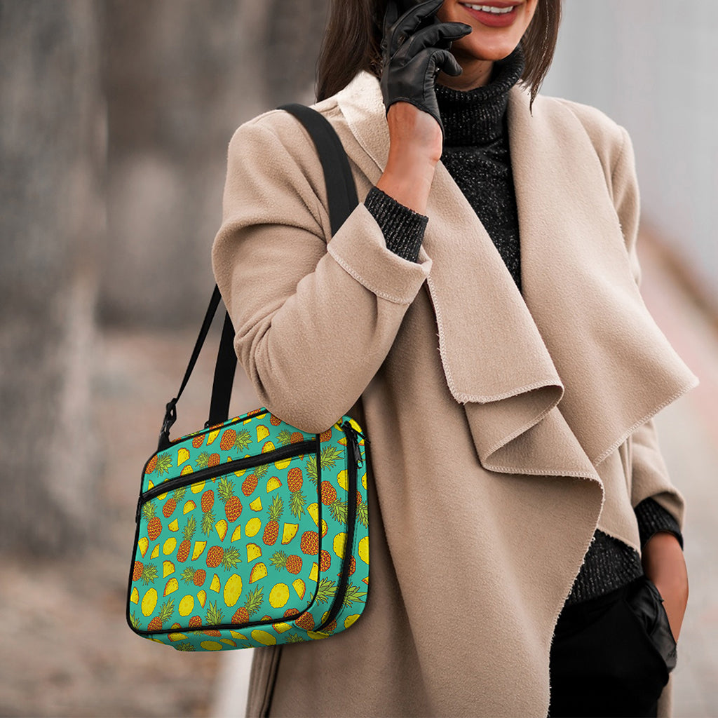 Tropical Pineapples Pattern Print Double Strap Bible Bag