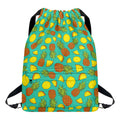 Tropical Pineapples Pattern Print Drawstring Backpack