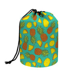 Tropical Pineapples Pattern Print Drawstring Makeup Bag