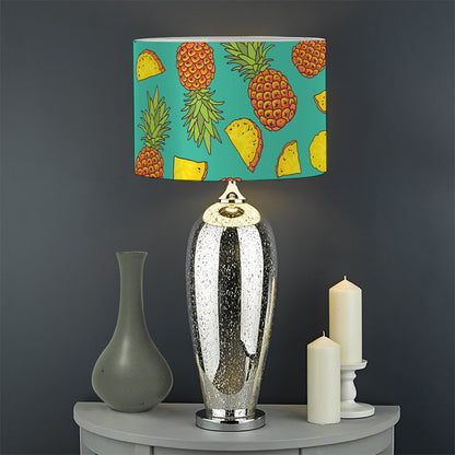 Tropical Pineapples Pattern Print Drum Lamp Shade