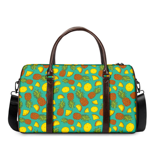 Tropical Pineapples Pattern Print Duffle Bag