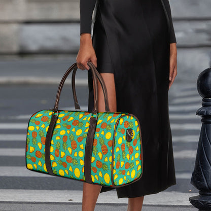 Tropical Pineapples Pattern Print Duffle Bag
