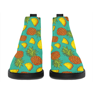 Tropical Pineapples Pattern Print Flat Ankle Boots