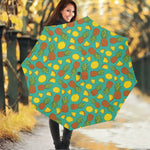 Tropical Pineapples Pattern Print Foldable Umbrella