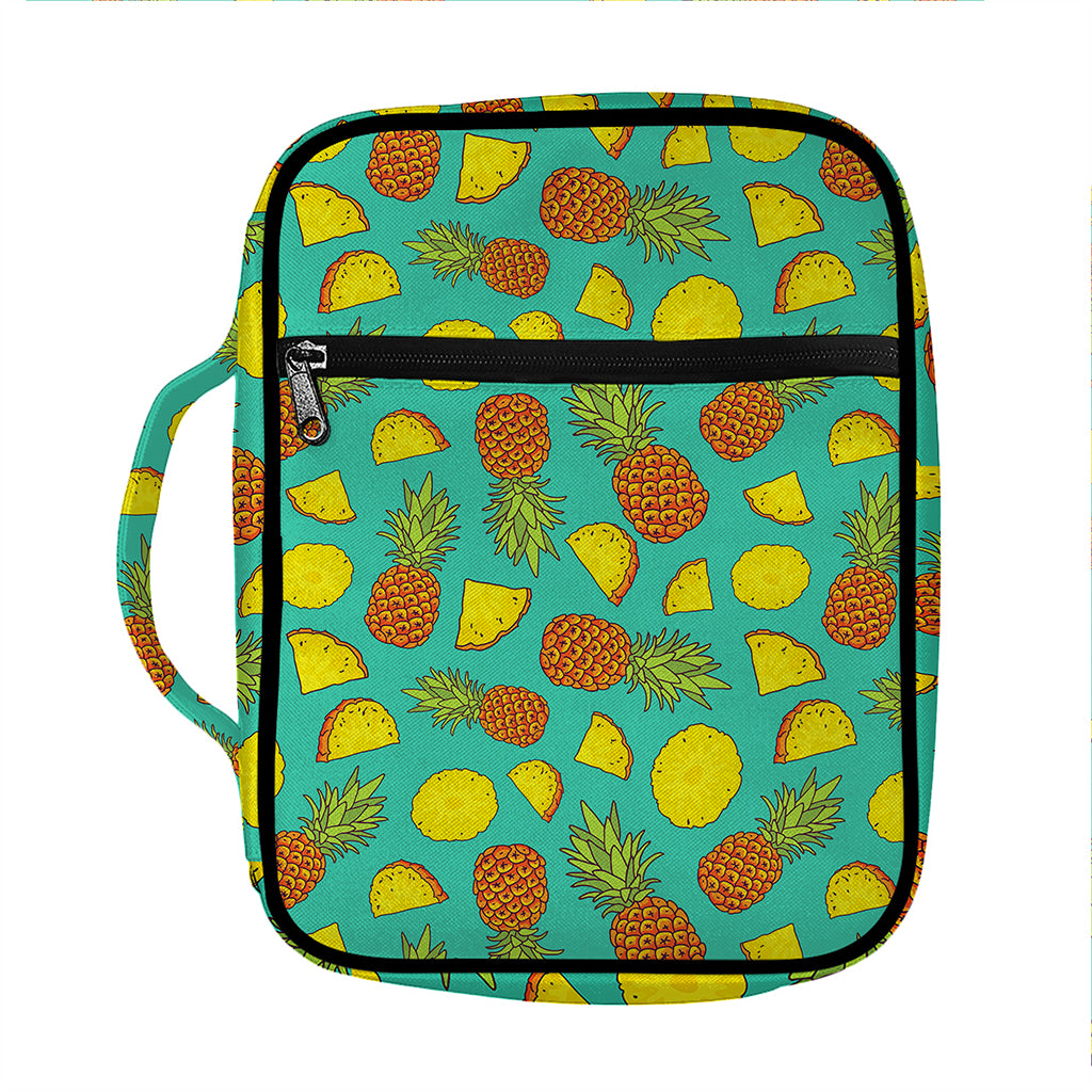 Tropical Pineapples Pattern Print Front Pocket Bible Bag