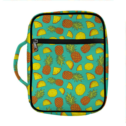 Tropical Pineapples Pattern Print Front Pocket Bible Bag