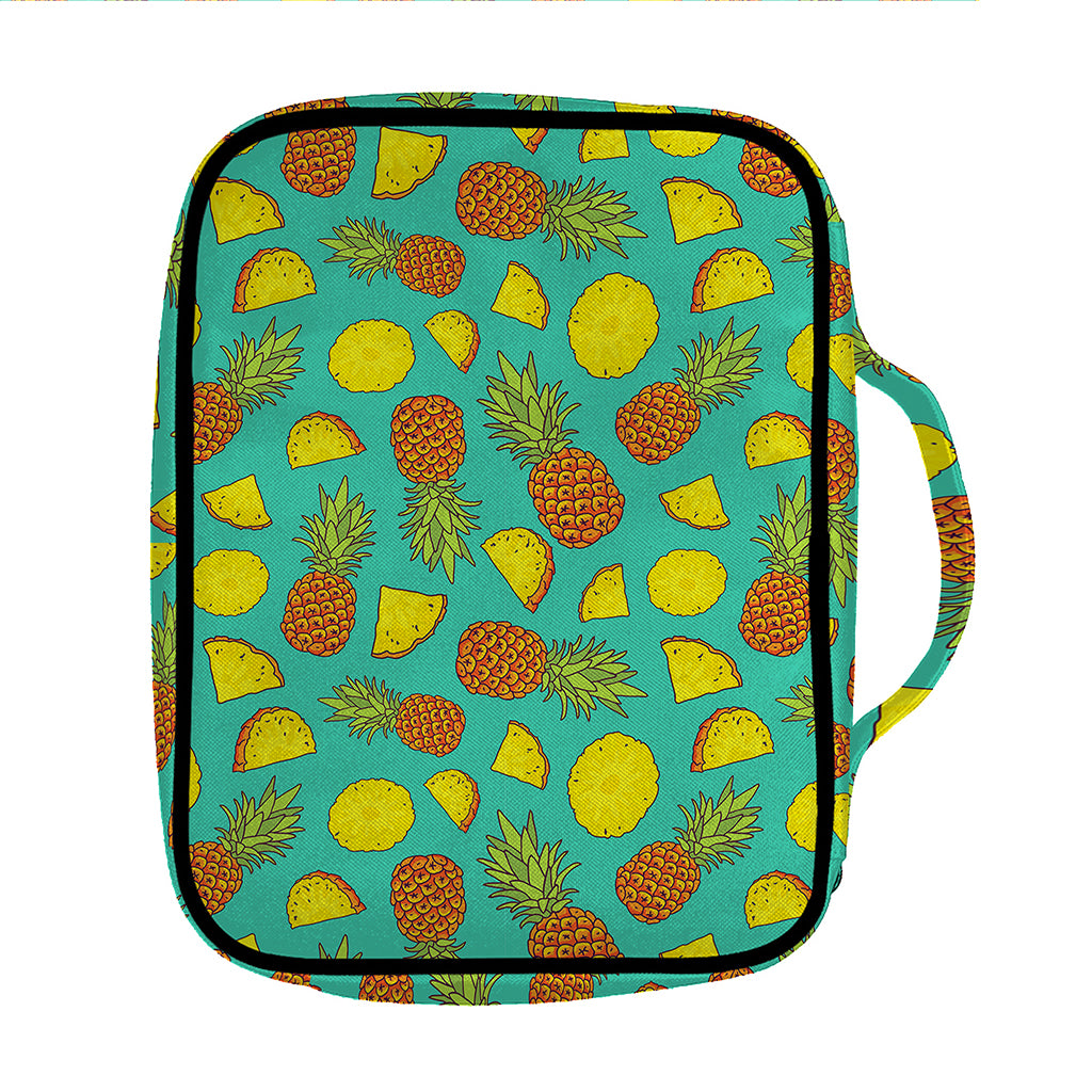 Tropical Pineapples Pattern Print Front Pocket Bible Bag