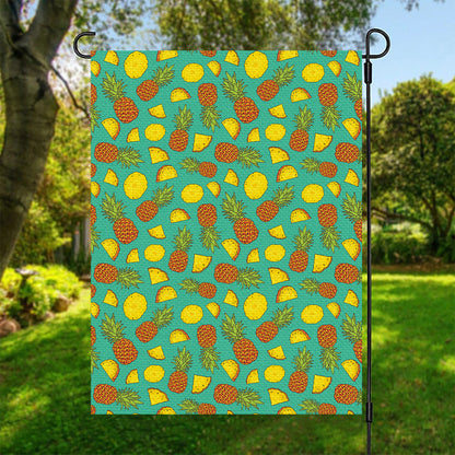 Tropical Pineapples Pattern Print Garden Flag