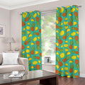 Tropical Pineapples Pattern Print Grommet Curtains